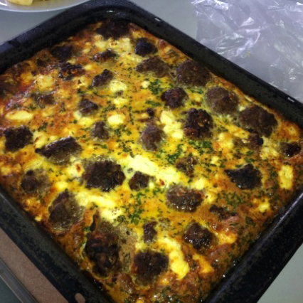 Moroccan Meatballs & Vegetables in an Egg Bake